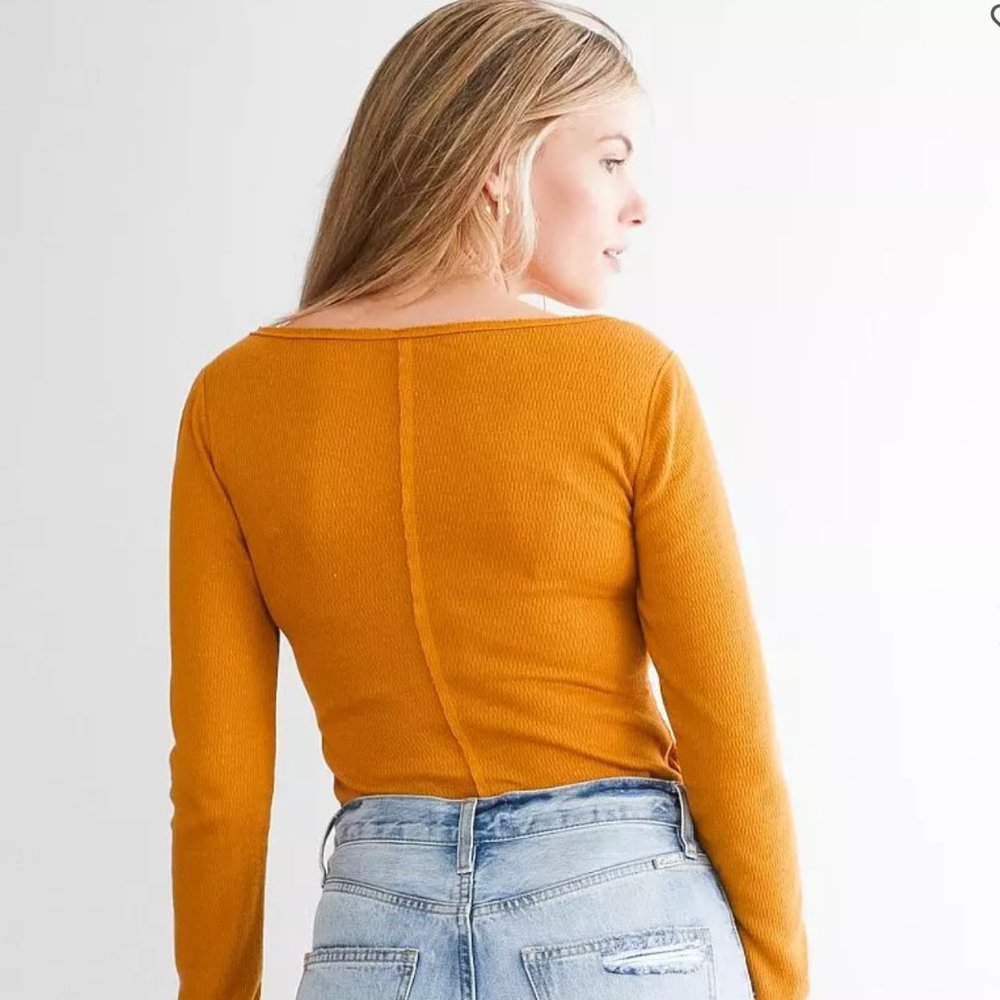 FREE People Sloan Bodysuit Amber Color - Size Large - Picture 2 of 4
